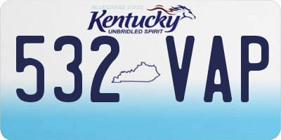 KY license plate 532VAP