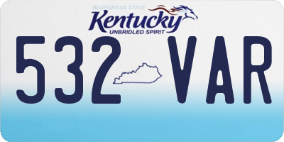 KY license plate 532VAR