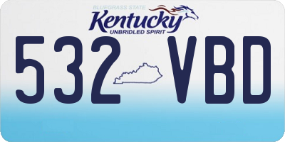 KY license plate 532VBD