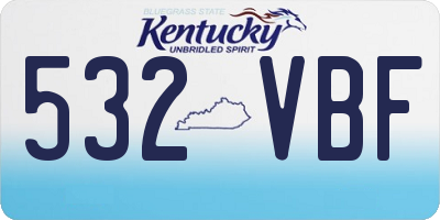 KY license plate 532VBF