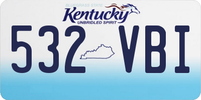 KY license plate 532VBI