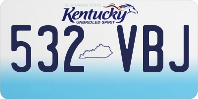 KY license plate 532VBJ