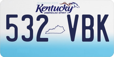 KY license plate 532VBK