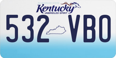 KY license plate 532VBO