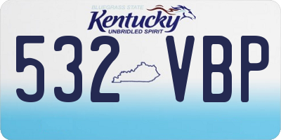 KY license plate 532VBP