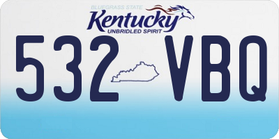 KY license plate 532VBQ