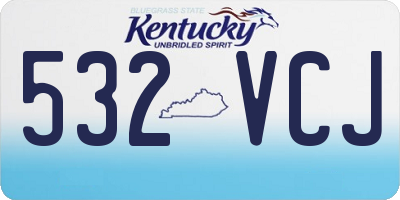 KY license plate 532VCJ