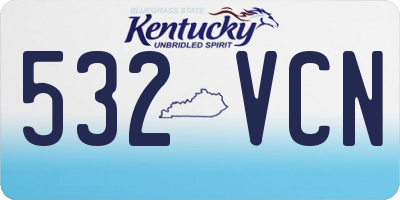 KY license plate 532VCN