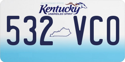 KY license plate 532VCO