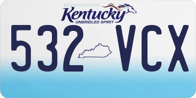 KY license plate 532VCX