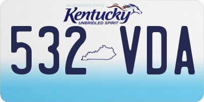 KY license plate 532VDA