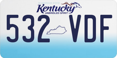 KY license plate 532VDF