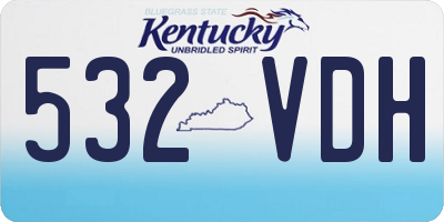 KY license plate 532VDH
