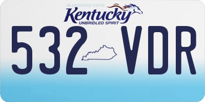KY license plate 532VDR