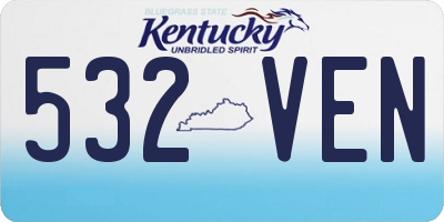 KY license plate 532VEN