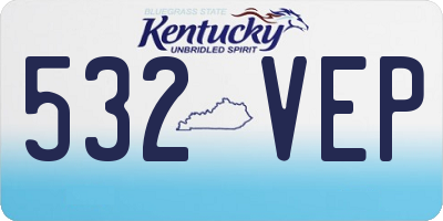 KY license plate 532VEP
