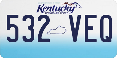 KY license plate 532VEQ