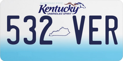 KY license plate 532VER