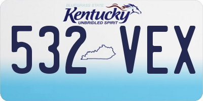 KY license plate 532VEX