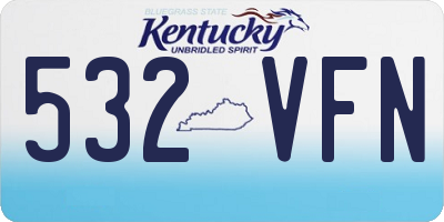 KY license plate 532VFN