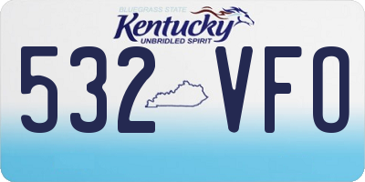 KY license plate 532VFO