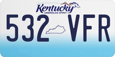 KY license plate 532VFR