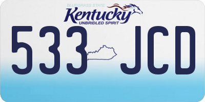 KY license plate 533JCD