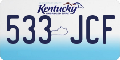 KY license plate 533JCF