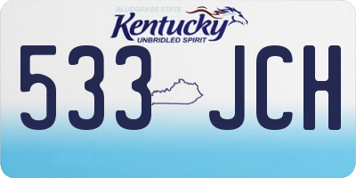 KY license plate 533JCH