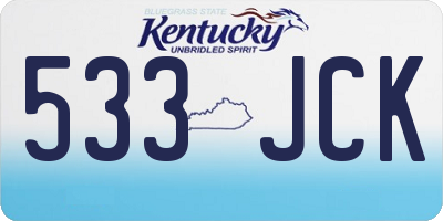 KY license plate 533JCK