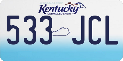 KY license plate 533JCL