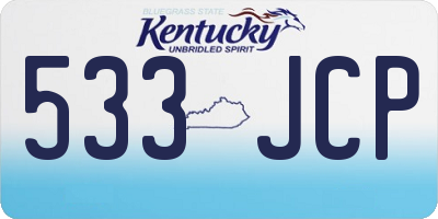 KY license plate 533JCP