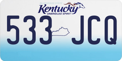 KY license plate 533JCQ