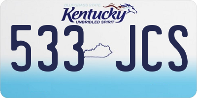 KY license plate 533JCS