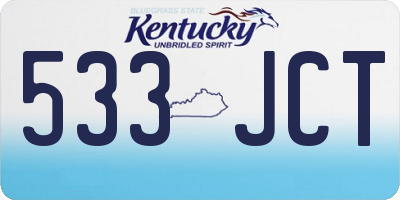 KY license plate 533JCT