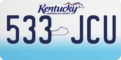 KY license plate 533JCU