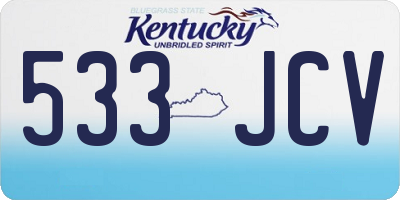 KY license plate 533JCV