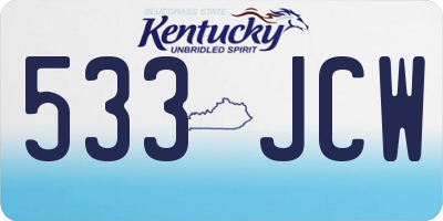 KY license plate 533JCW