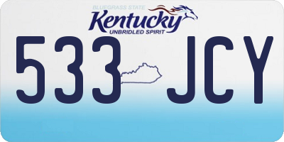 KY license plate 533JCY