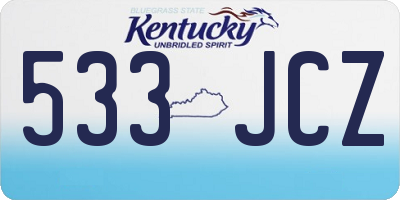 KY license plate 533JCZ