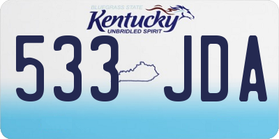 KY license plate 533JDA