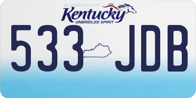 KY license plate 533JDB