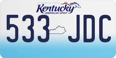 KY license plate 533JDC