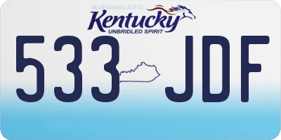 KY license plate 533JDF