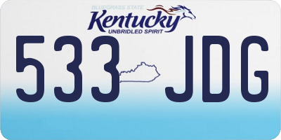 KY license plate 533JDG