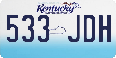 KY license plate 533JDH