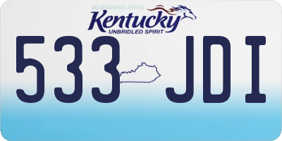 KY license plate 533JDI