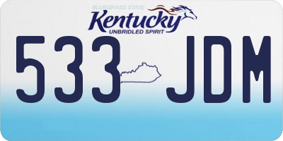 KY license plate 533JDM