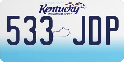 KY license plate 533JDP