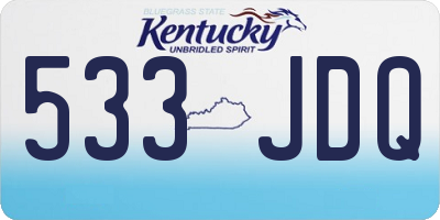 KY license plate 533JDQ